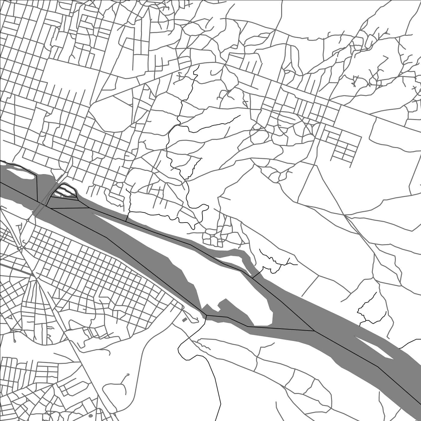 ROAD MAP OF KAYES, MALI BY MAPBAKES