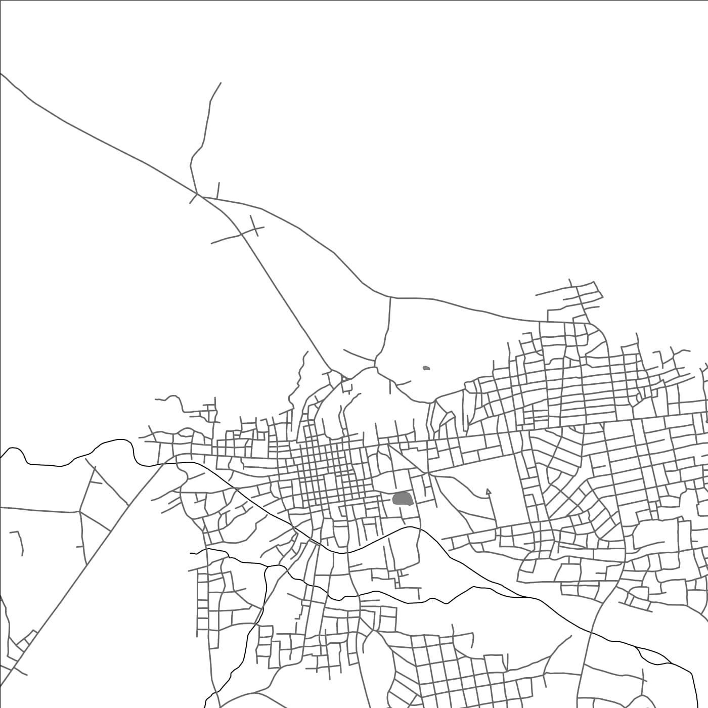 ROAD MAP OF AIOUN, MAURITANIA BY MAPBAKES