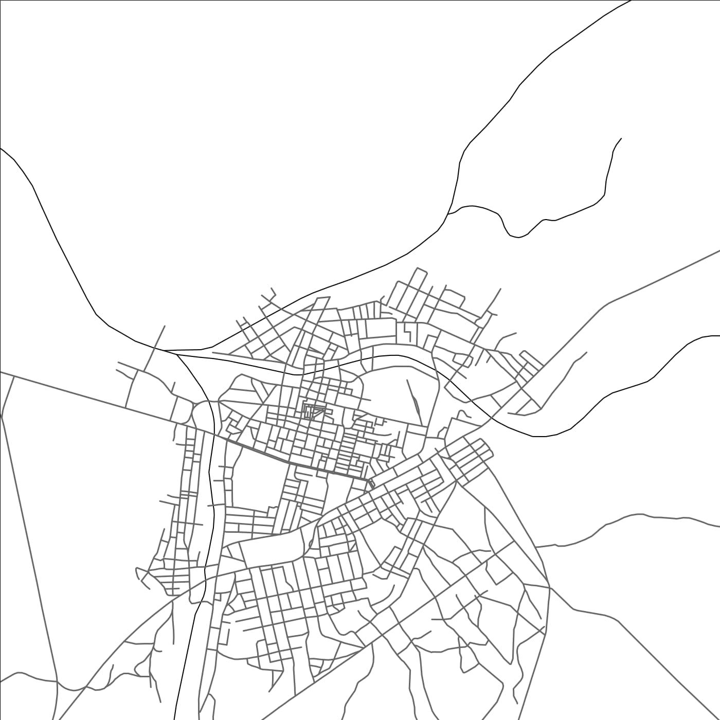 ROAD MAP OF AKJOUJT, MAURITANIA BY MAPBAKES