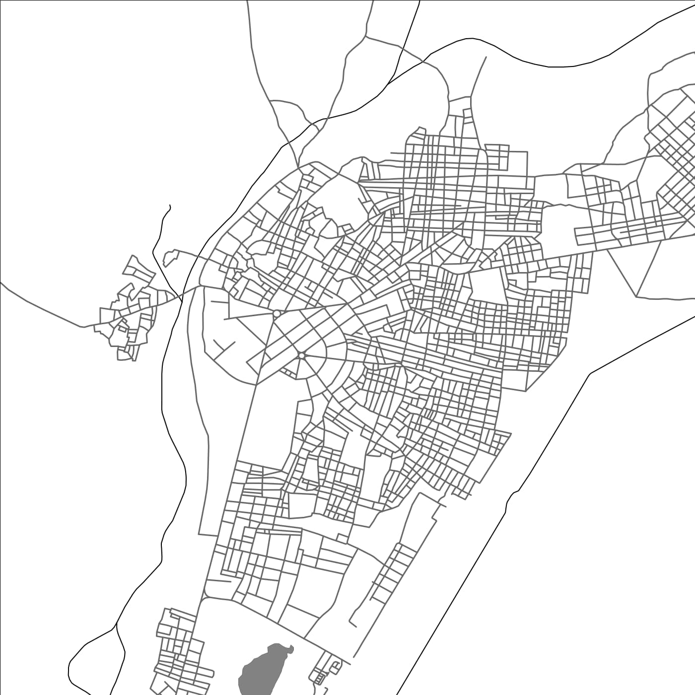 ROAD MAP OF ATAR, MAURITANIA BY MAPBAKES