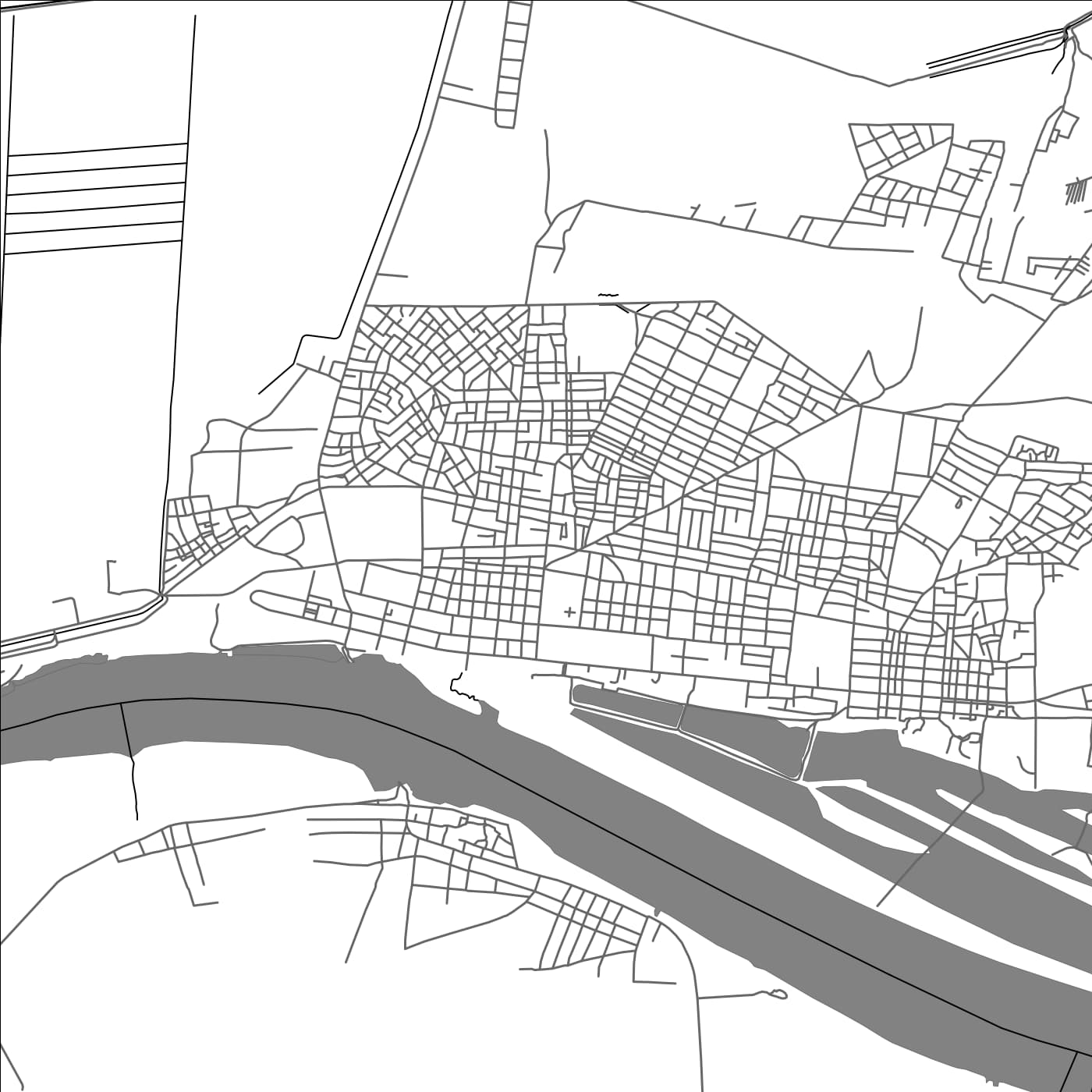 ROAD MAP OF ROSSO, MAURITANIA BY MAPBAKES