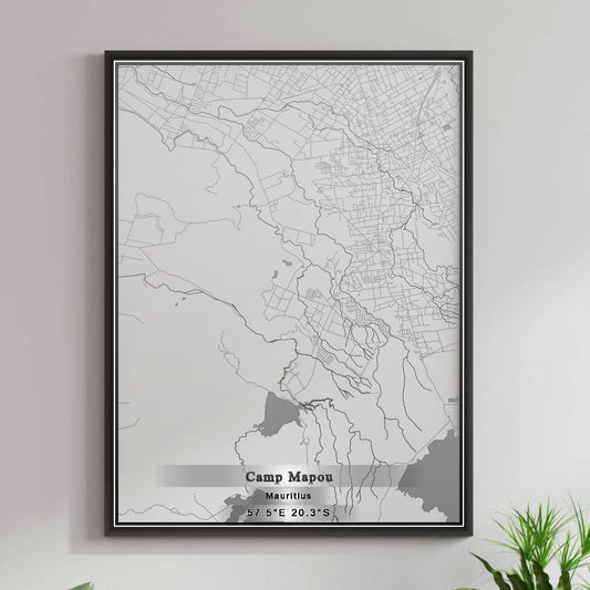 ROAD MAP OF CAMP MAPOU, MAURITIUS BY MAPBAKES