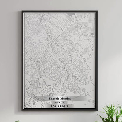 ROAD MAP OF ENGRAIS MARTIAL, MAURITIUS BY MAPBAKES