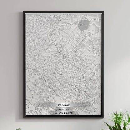ROAD MAP OF PHOENIX, MAURITIUS BY MAPBAKES