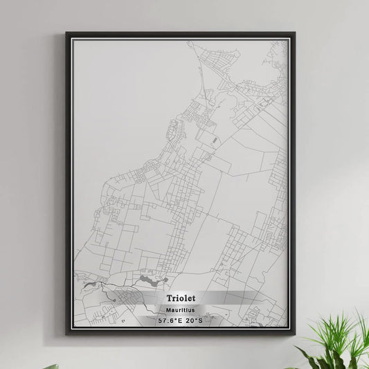 ROAD MAP OF TRIOLET, MAURITIUS BY MAPBAKES