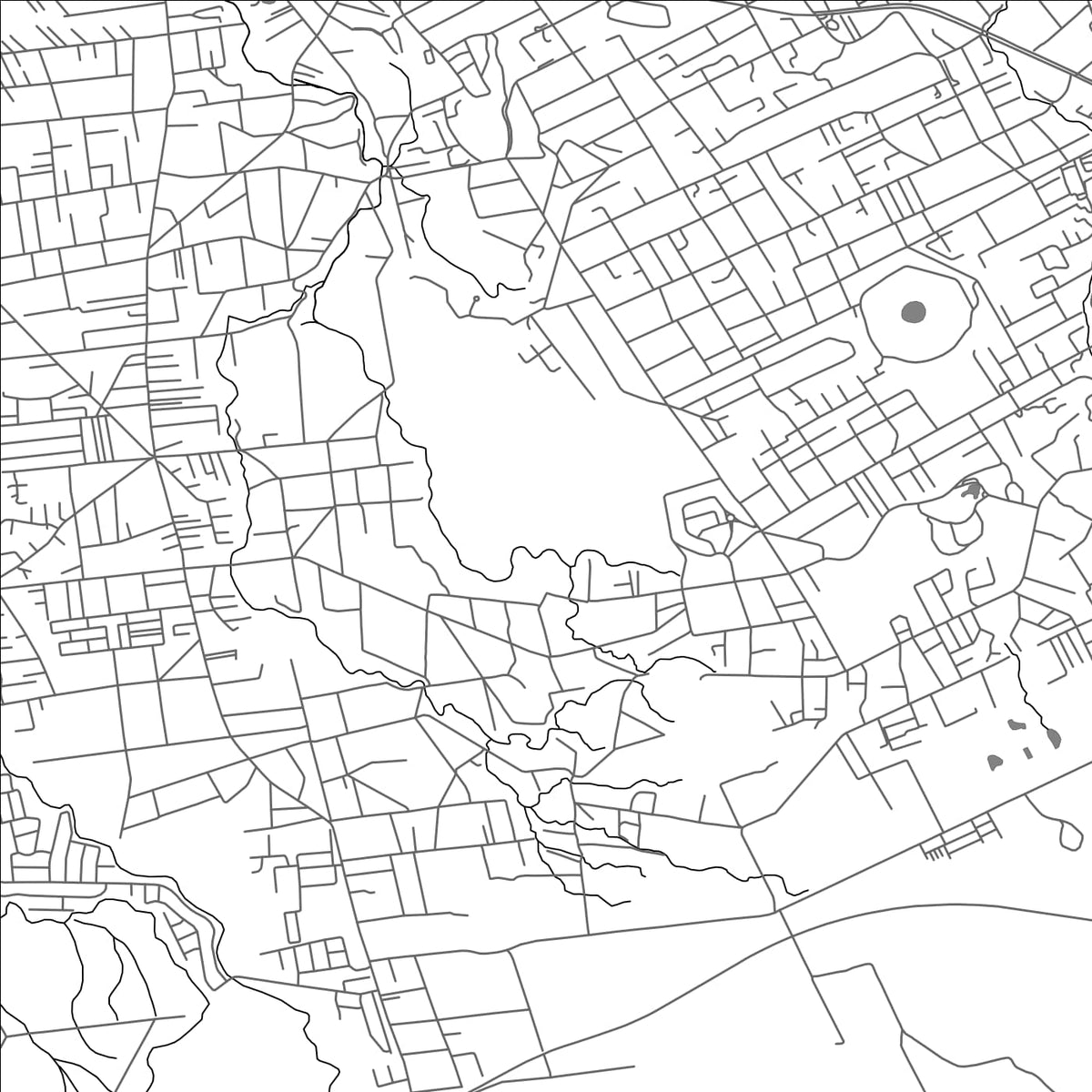 ROAD MAP OF LES CASERNES, MAURITIUS BY MAPBAKES