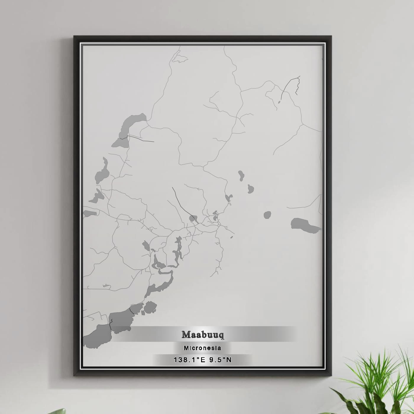 ROAD MAP OF MAABUUQ, MICRONESIA BY MAPBAKES