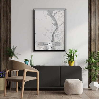 ROAD MAP OF GORNJI VUKOVCI, MONTENEGRO BY MAPBAKES