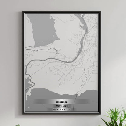 ROAD MAP OF BISTRICE, MONTENEGRO BY MAPBAKES