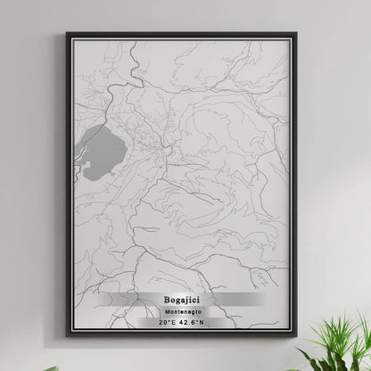 ROAD MAP OF BOGAJIĆI, MONTENEGRO BY MAPBAKES