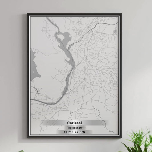 ROAD MAP OF GORIČANI, MONTENEGRO BY MAPBAKES