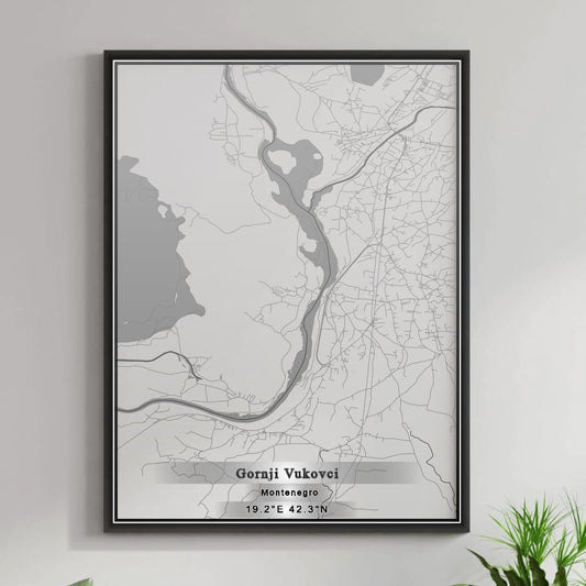 ROAD MAP OF GORNJI VUKOVCI, MONTENEGRO BY MAPBAKES