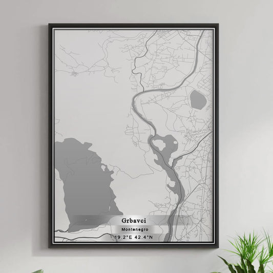 ROAD MAP OF GRBAVCI, MONTENEGRO BY MAPBAKES