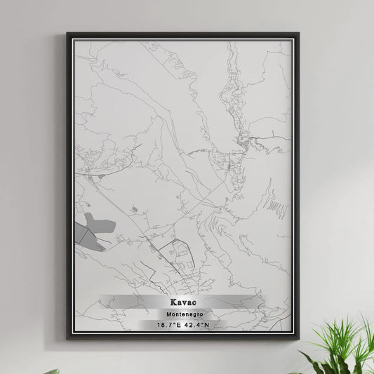 ROAD MAP OF KAVAČ, MONTENEGRO BY MAPBAKES