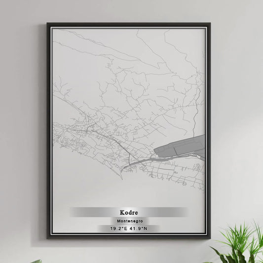 ROAD MAP OF KODRE, MONTENEGRO BY MAPBAKES