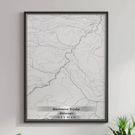 ROAD MAP OF MARSENIĆA RIJEKA, MONTENEGRO BY MAPBAKES