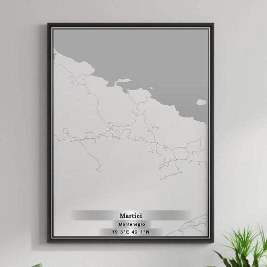 ROAD MAP OF MARTIĆI, MONTENEGRO BY MAPBAKES