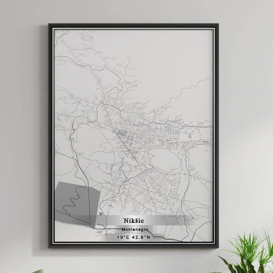 ROAD MAP OF NIKŠIĆ, MONTENEGRO BY MAPBAKES