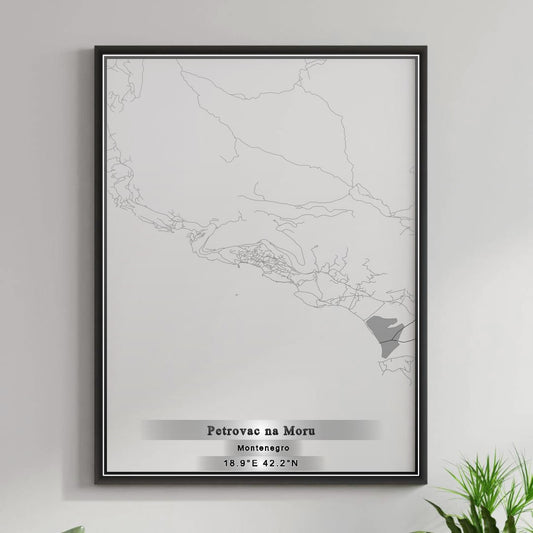 ROAD MAP OF PETROVAC NA MORU, MONTENEGRO BY MAPBAKES