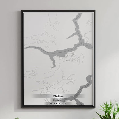 ROAD MAP OF PLUŽINE, MONTENEGRO BY MAPBAKES