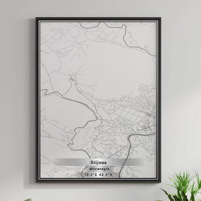 ROAD MAP OF STIJENA, MONTENEGRO BY MAPBAKES