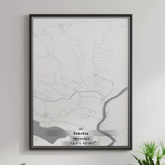 ROAD MAP OF SUKOBIN, MONTENEGRO BY MAPBAKES