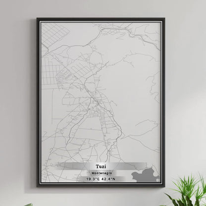 ROAD MAP OF TUZI, MONTENEGRO BY MAPBAKES