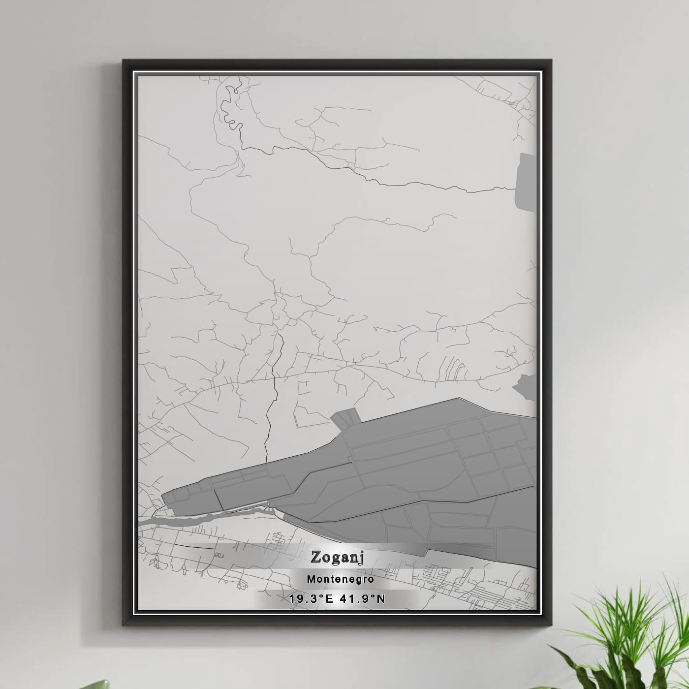 ROAD MAP OF ZOGANJ, MONTENEGRO BY MAPBAKES