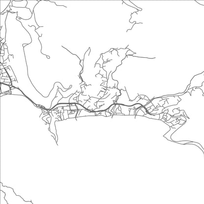 ROAD MAP OF BEČIĆI, MONTENEGRO BY MAPBAKES