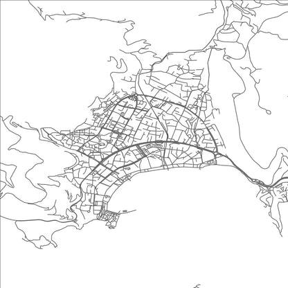 ROAD MAP OF BUDVA, MONTENEGRO BY MAPBAKES