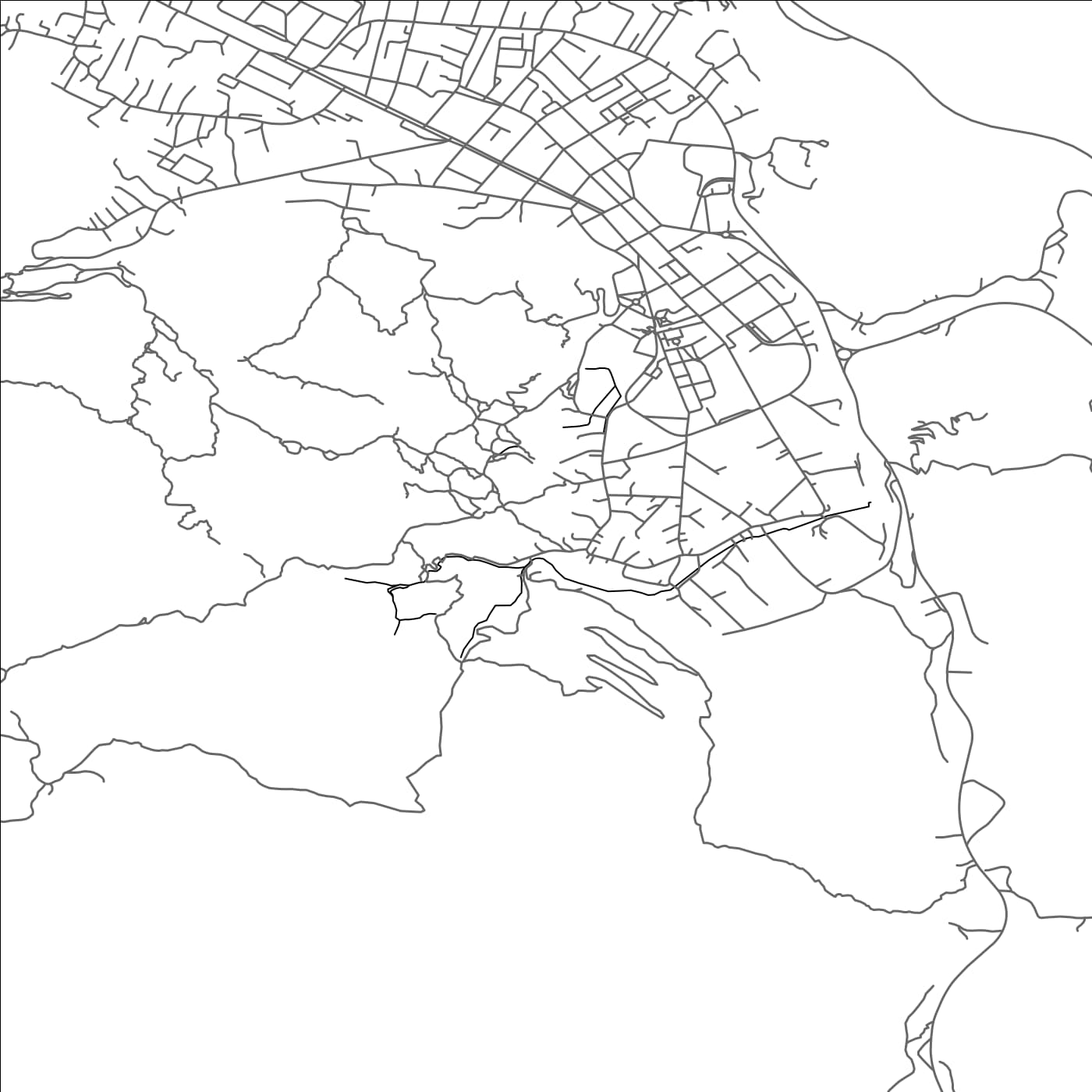 ROAD MAP OF CETINJE, MONTENEGRO BY MAPBAKES