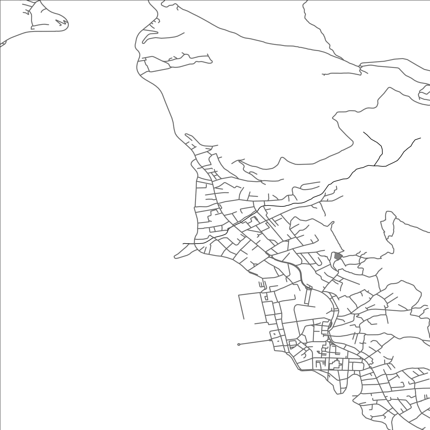 ROAD MAP OF DONJA LASTVA, MONTENEGRO BY MAPBAKES