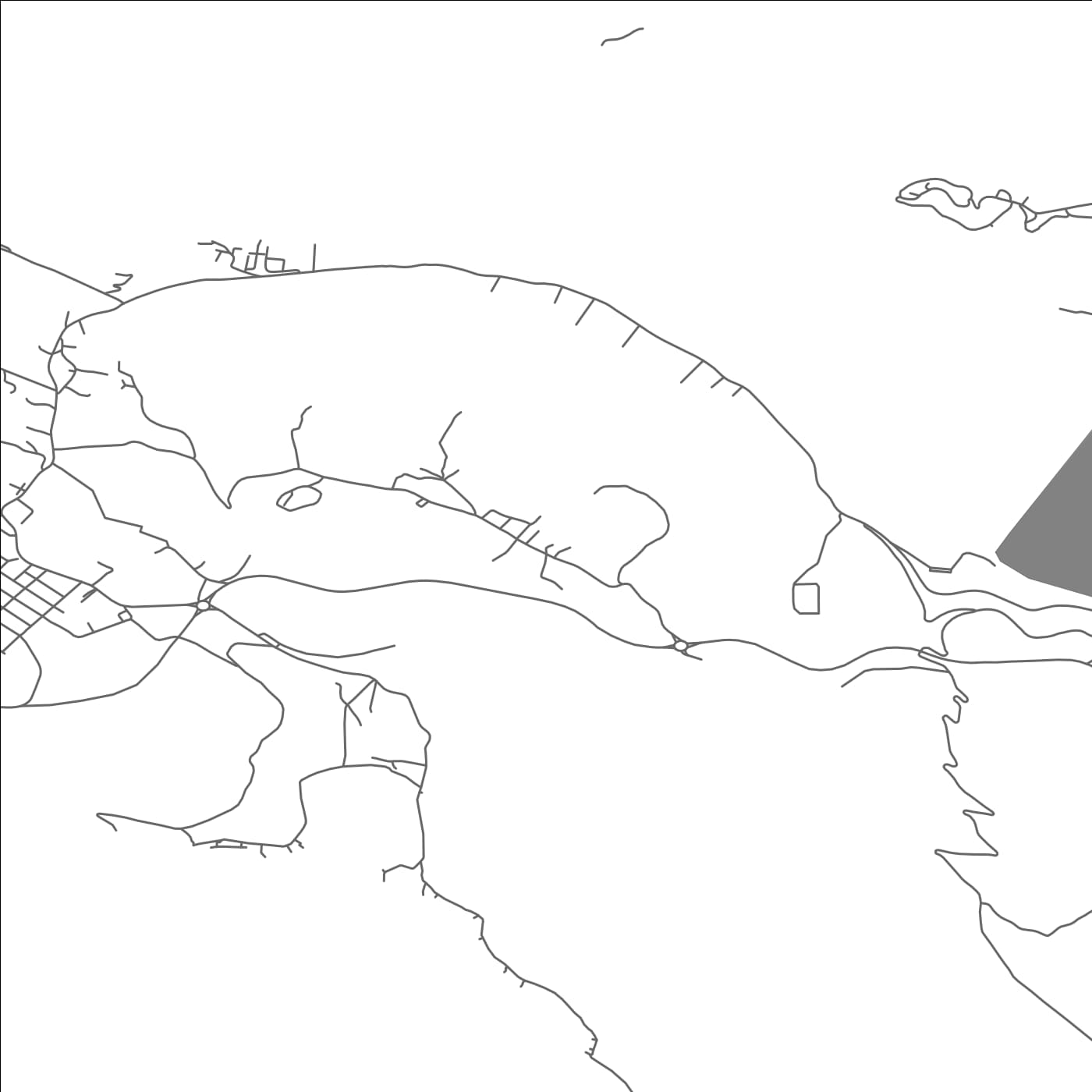 ROAD MAP OF ÐURAŠEVIĆI, MONTENEGRO BY MAPBAKES