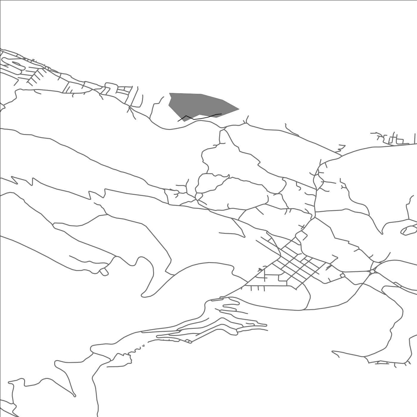 ROAD MAP OF GOŠIĆI, MONTENEGRO BY MAPBAKES