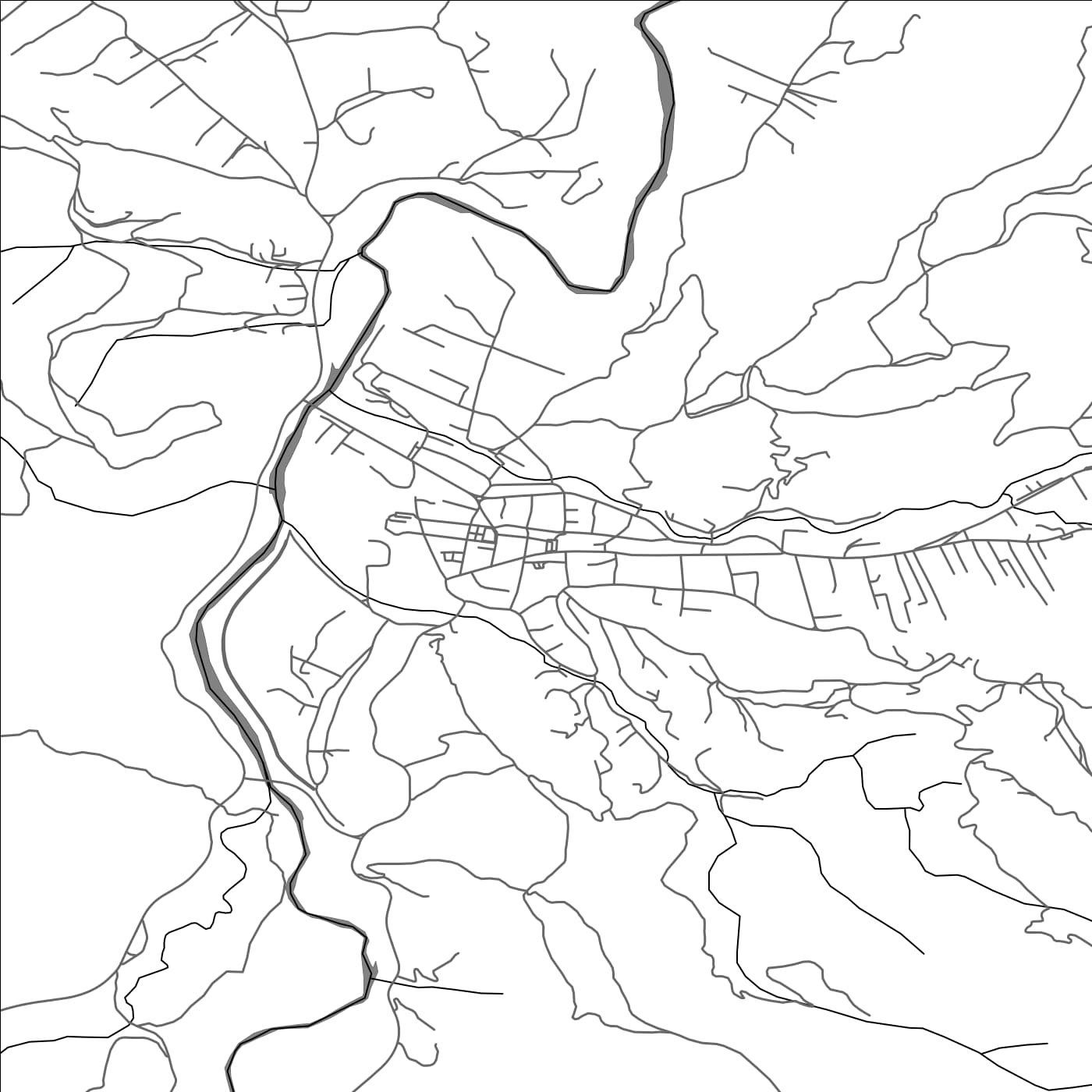 ROAD MAP OF KOLAŠIN, MONTENEGRO BY MAPBAKES