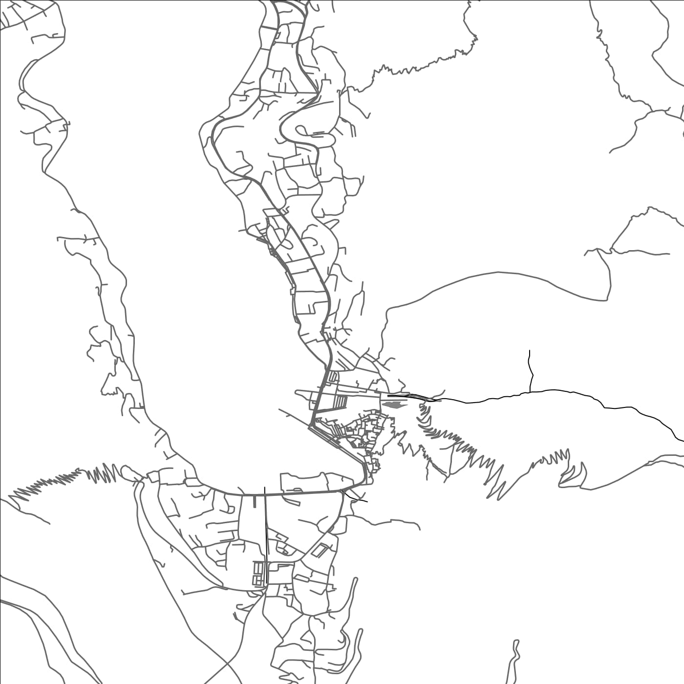 ROAD MAP OF KOTOR, MONTENEGRO BY MAPBAKES