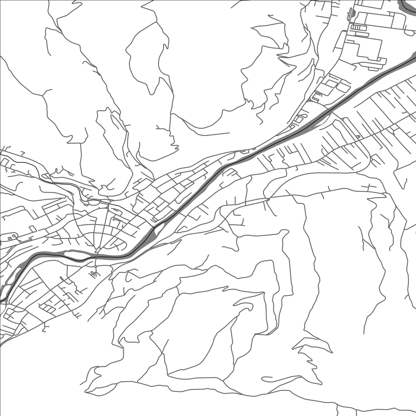 ROAD MAP OF LOZNICA, MONTENEGRO BY MAPBAKES