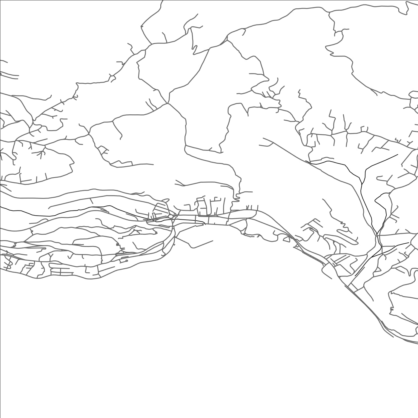 ROAD MAP OF MELJINE, MONTENEGRO BY MAPBAKES