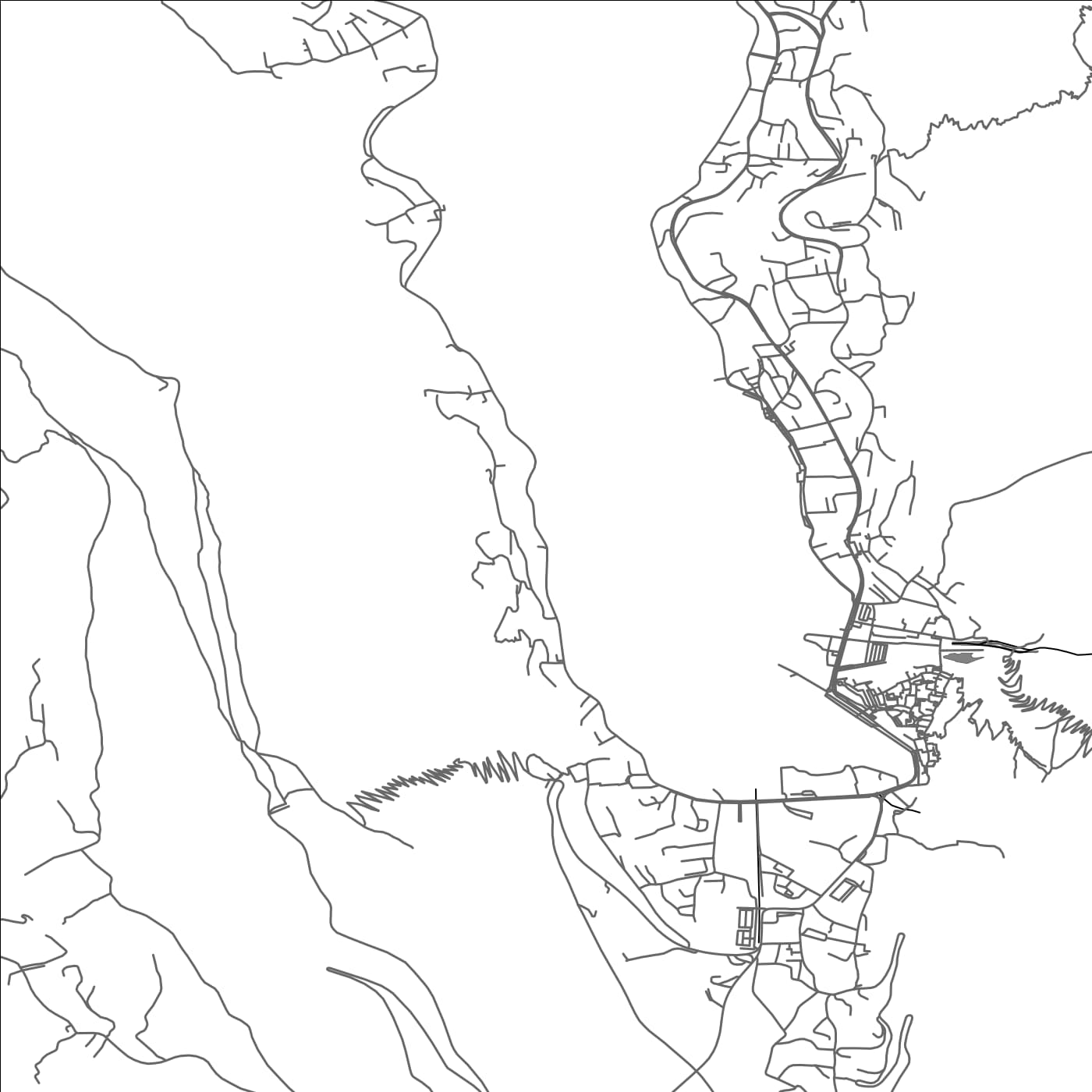 ROAD MAP OF MUO, MONTENEGRO BY MAPBAKES