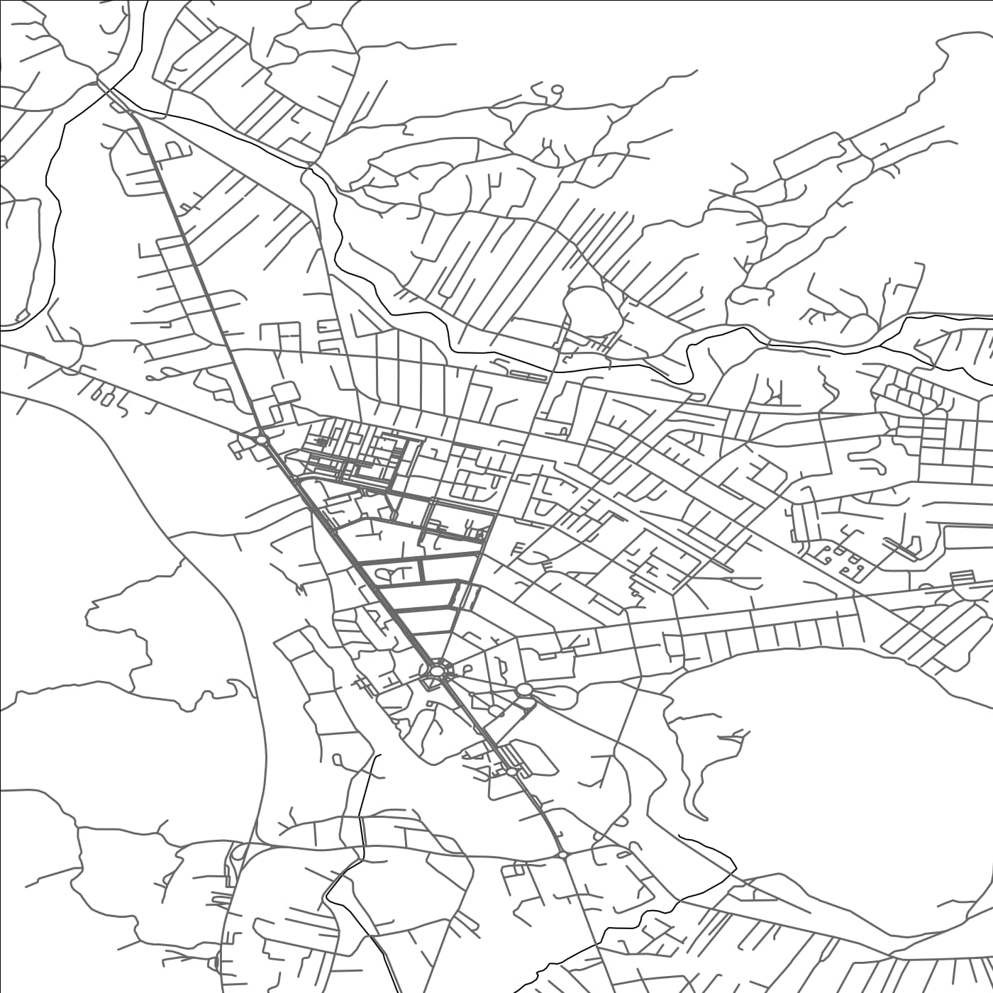 ROAD MAP OF NIKŠIĆ, MONTENEGRO BY MAPBAKES