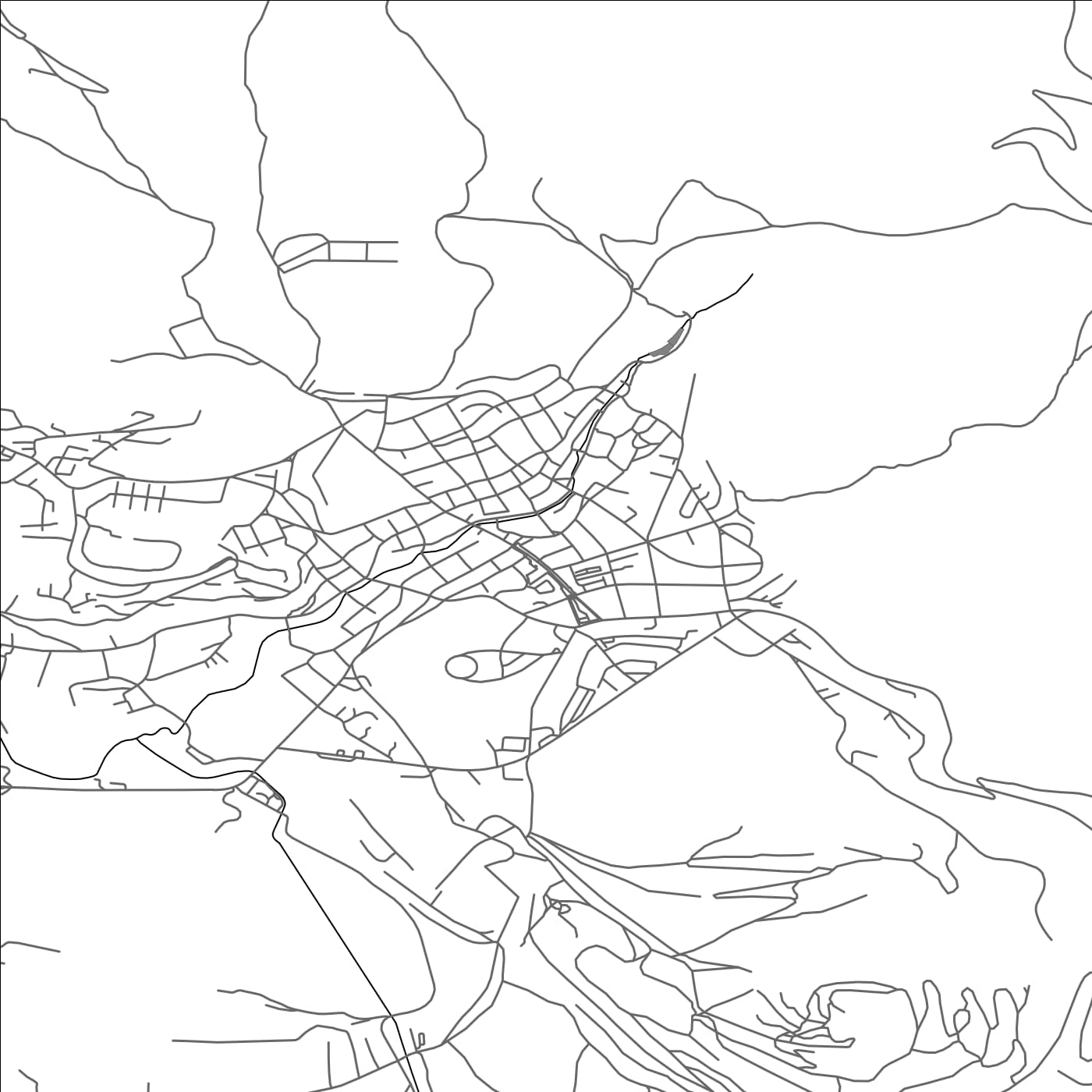 ROAD MAP OF PLJEVLJA, MONTENEGRO BY MAPBAKES