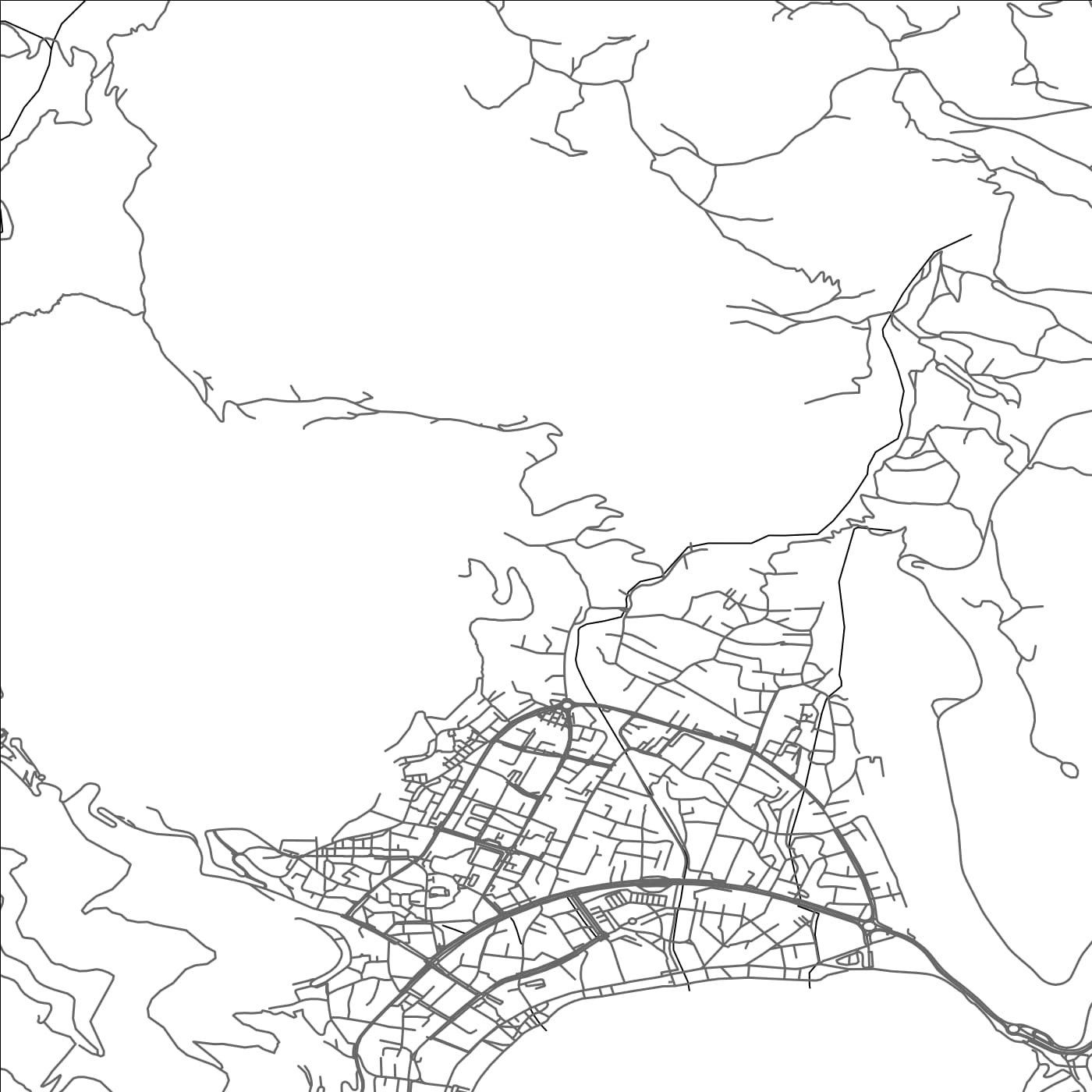 ROAD MAP OF PODOSTROG, MONTENEGRO BY MAPBAKES