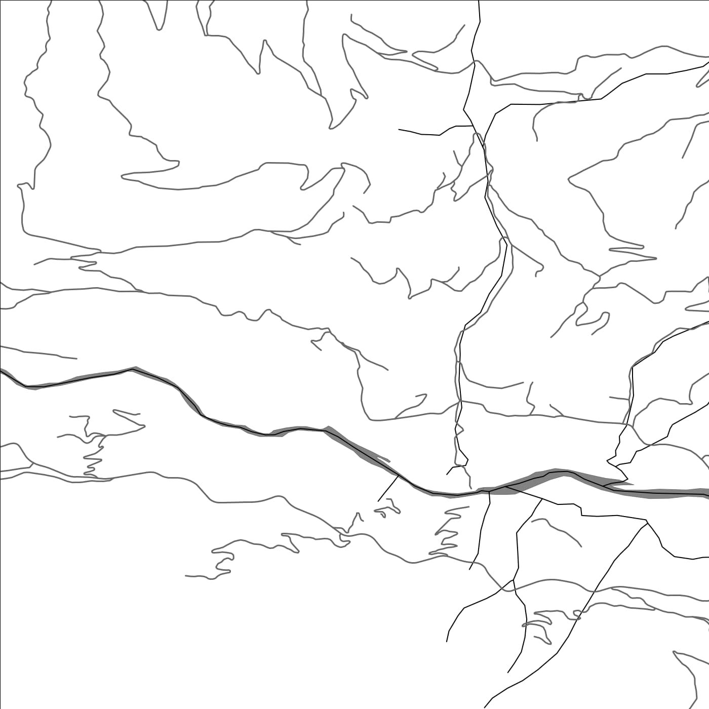 ROAD MAP OF PROŠĆENJE, MONTENEGRO BY MAPBAKES