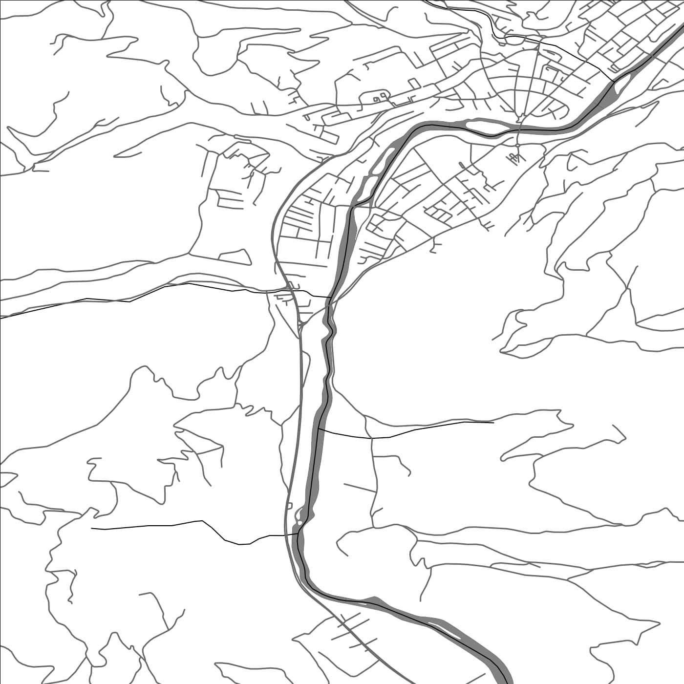 ROAD MAP OF RAKONJE, MONTENEGRO BY MAPBAKES