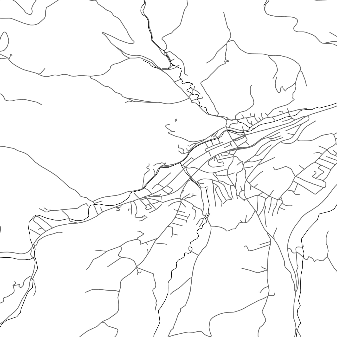 ROAD MAP OF ROŽAJE, MONTENEGRO BY MAPBAKES