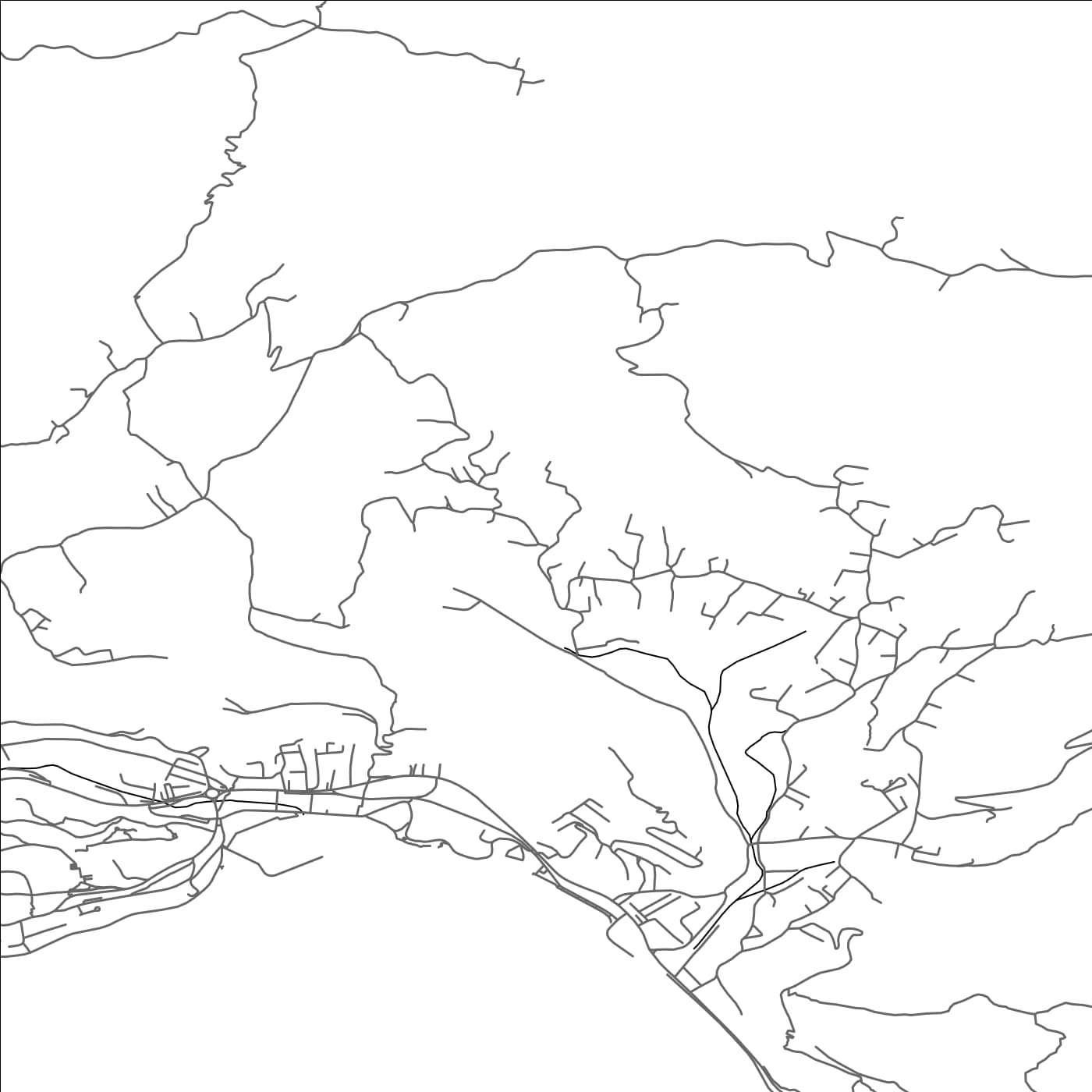 ROAD MAP OF SASOVIĆI, MONTENEGRO BY MAPBAKES