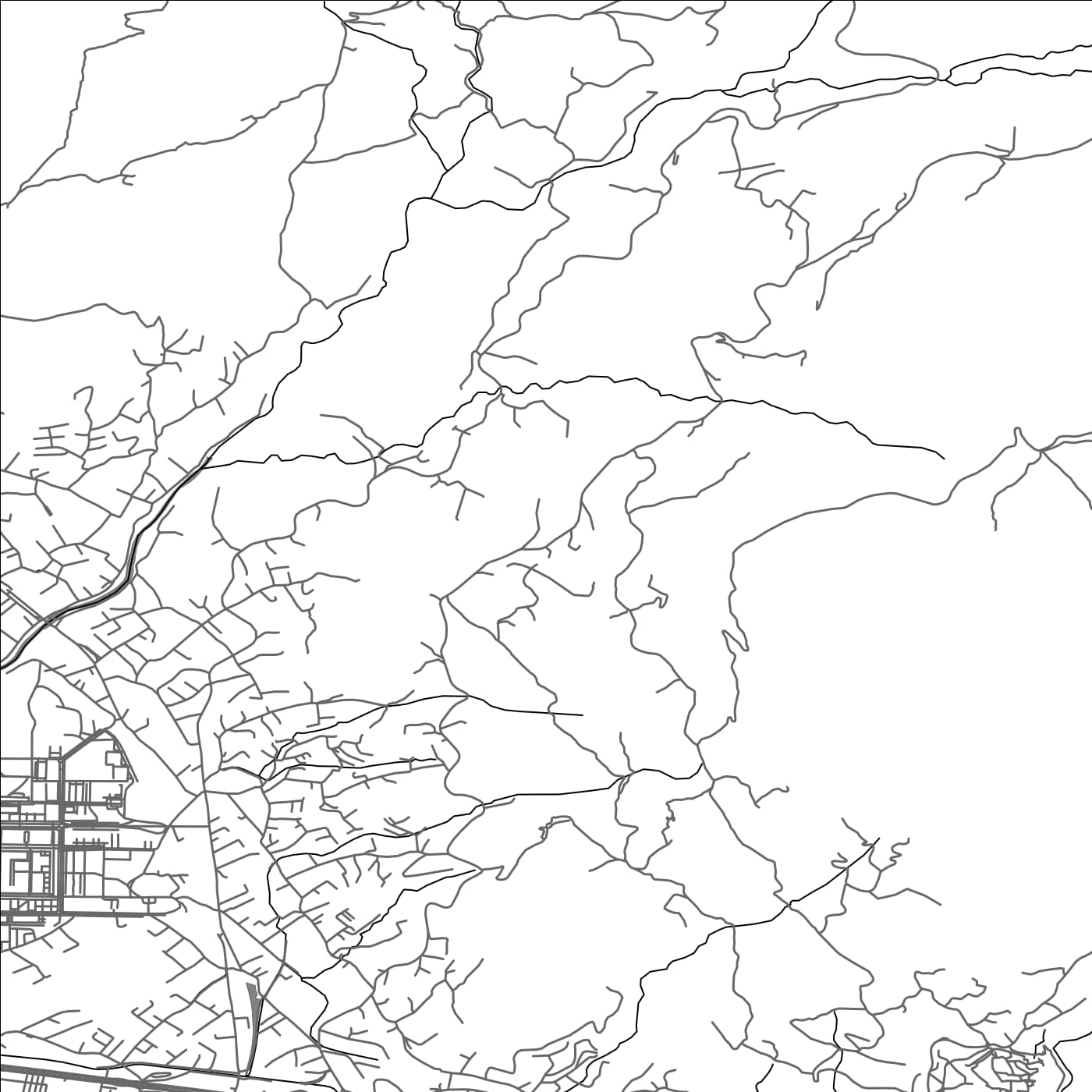 ROAD MAP OF SUSTAŠ, MONTENEGRO BY MAPBAKES