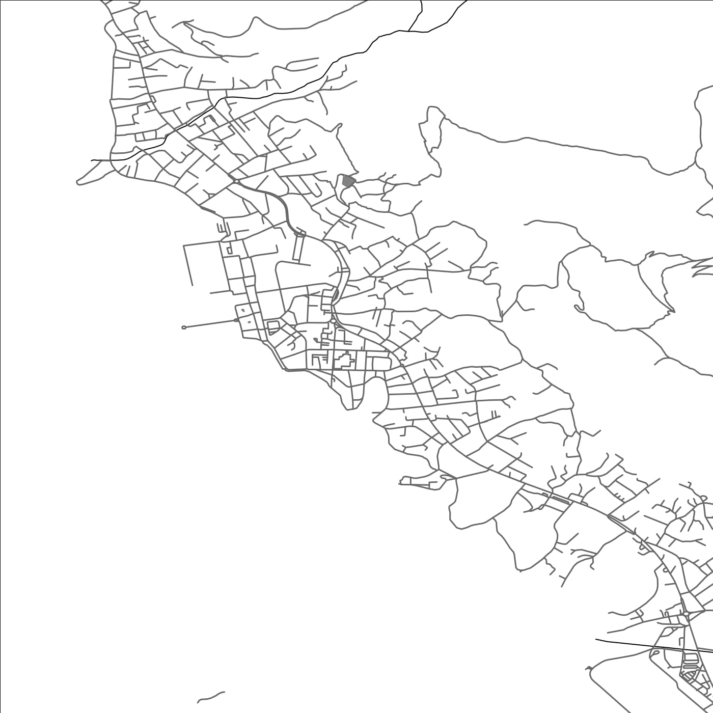 ROAD MAP OF TIVAT, MONTENEGRO BY MAPBAKES