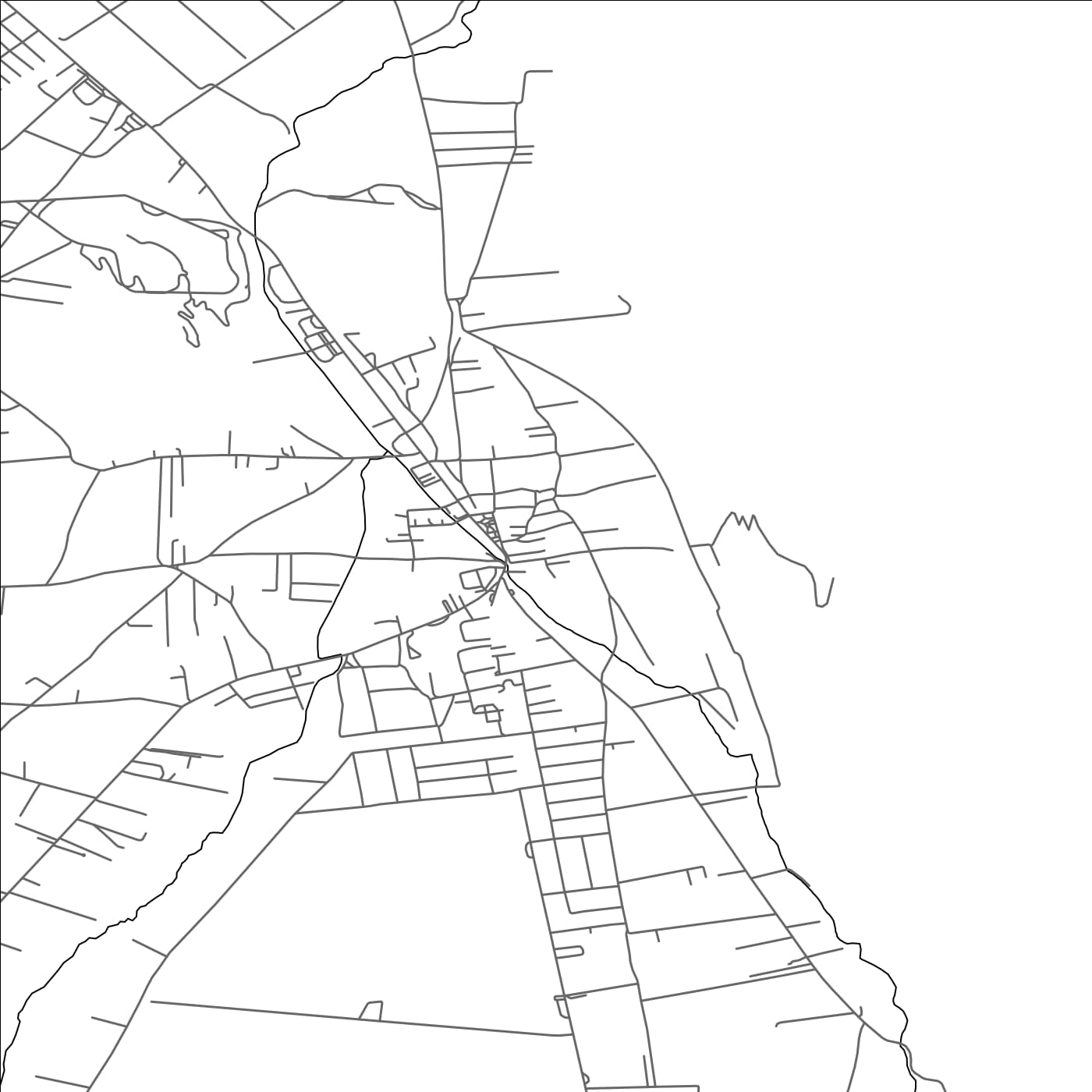 ROAD MAP OF TUZI, MONTENEGRO BY MAPBAKES