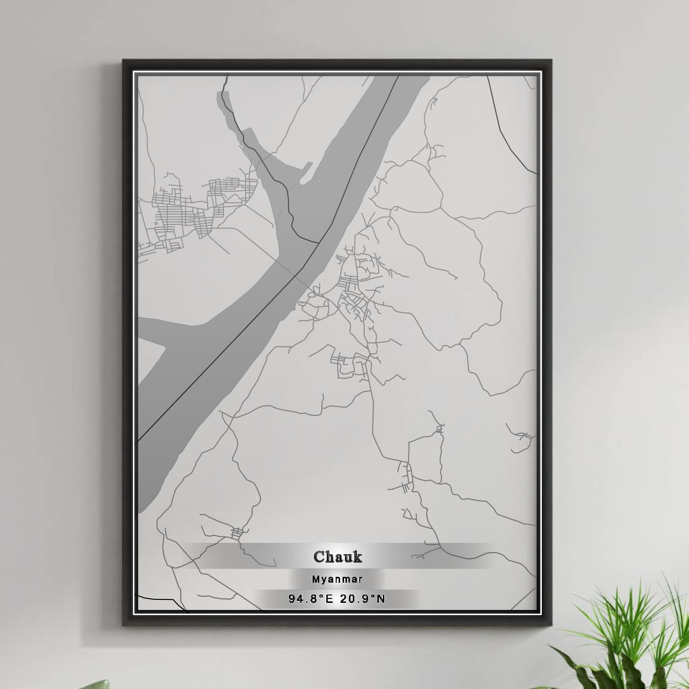 ROAD MAP OF CHAUK, MYANMAR BY MAPBAKES